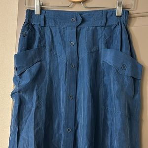 Vintage Changes silk blue cargo skirt